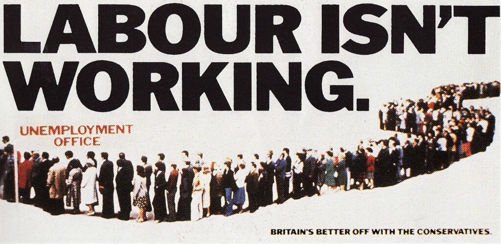 The famous election poster used during the 1979 election. (Source: Fonts in Use)