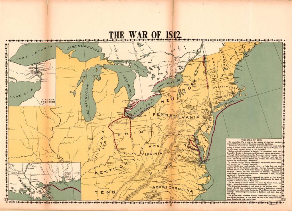 Map of War of 1812