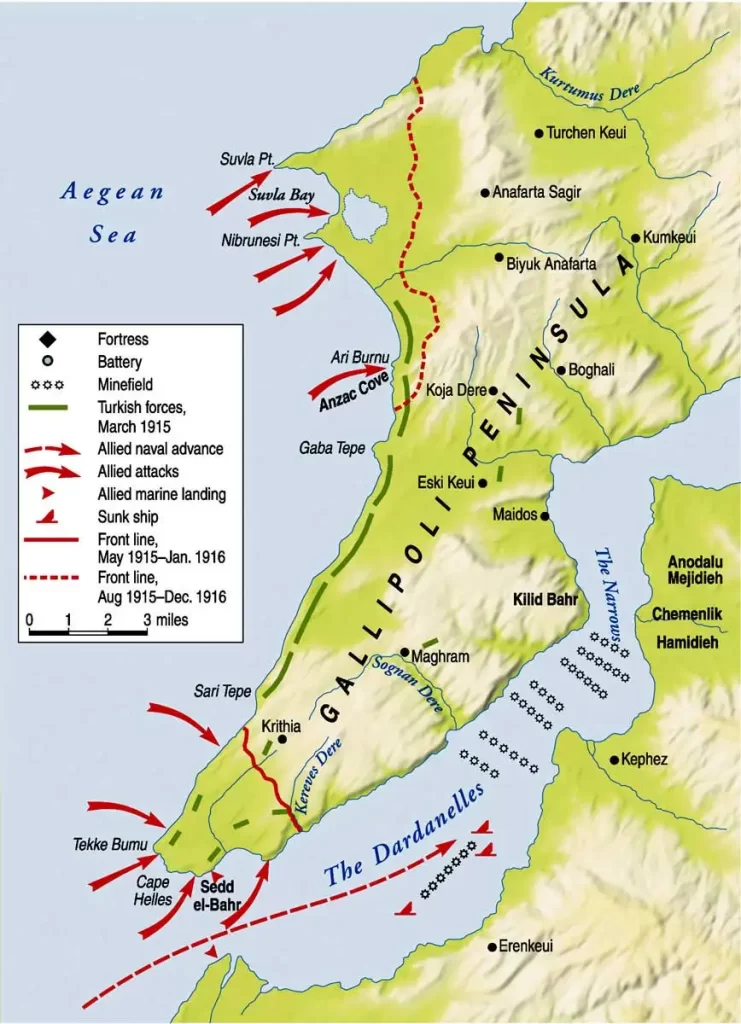Battle of Gallipoli Map (Source: TheCollector) leadership