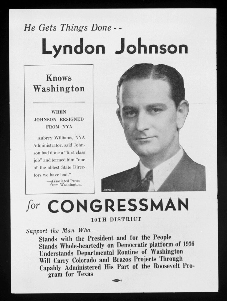 Lyndon B. Johnson's campaign poster. (Source: LBJ Library on X)