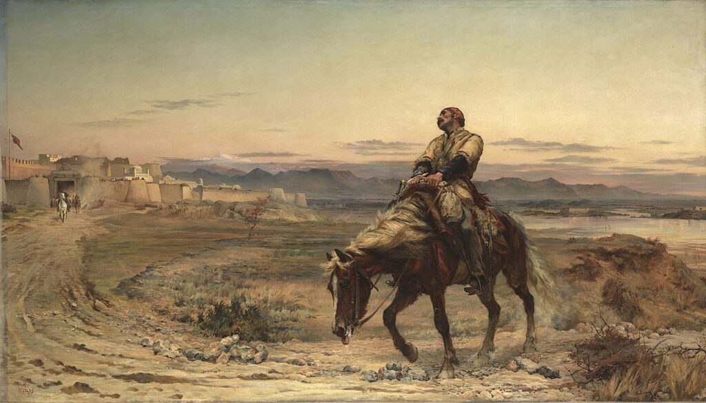 Painting depicting the lone arrival of surgeon William Brydon at Jalalabad on 13 January 1842. (Source Wikipedia) Afghanistan